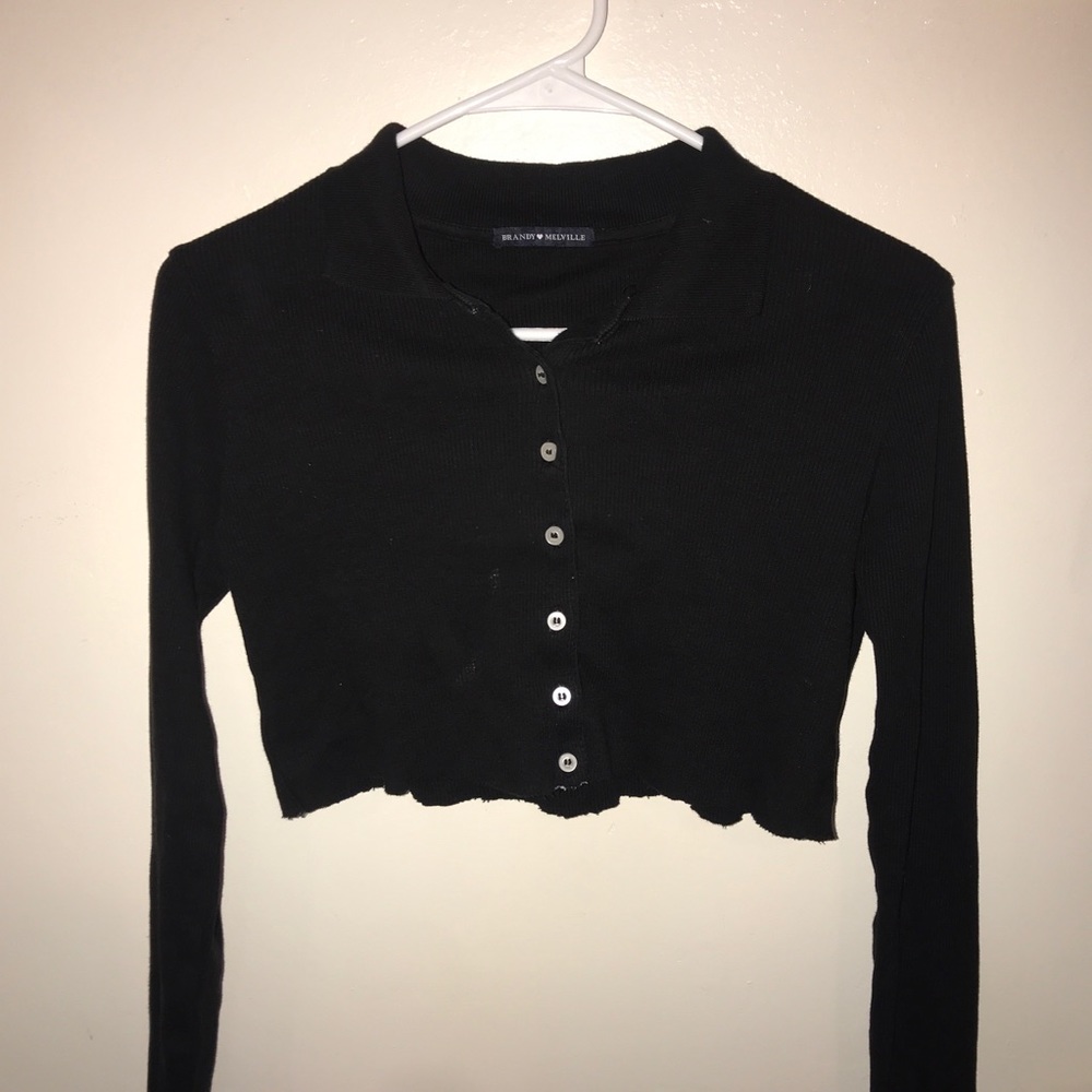 Brandy Melville Black Button Down Top